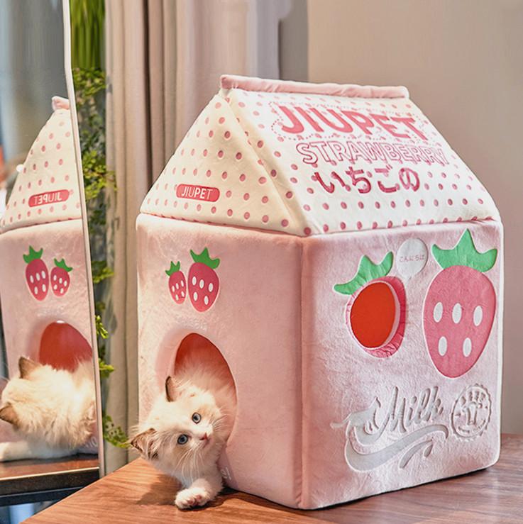 Cute Strawberry And Banana Cat House PN3235