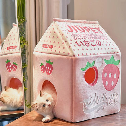 Cute Strawberry And Banana Cat House PN3235