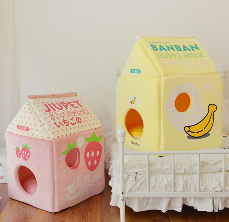 Cute Strawberry And Banana Cat House PN3235
