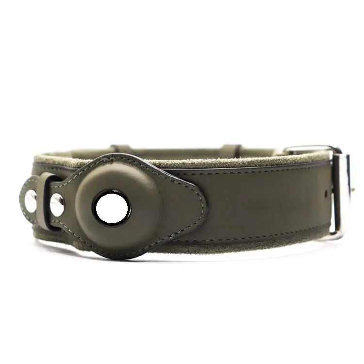 First Layer Leather Dog Collar with Location Tracker