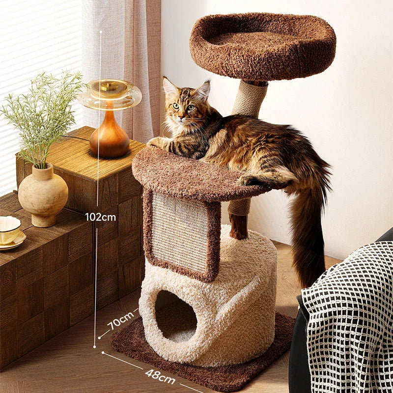 Treehouse Cat Tree for Multiple Cats Climbing Condo