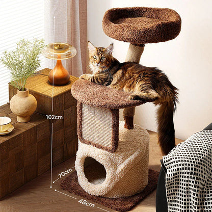 Treehouse Cat Tree for Multiple Cats Climbing Condo