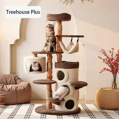 Treehouse Cat Tree for Multiple Cats Climbing Condo