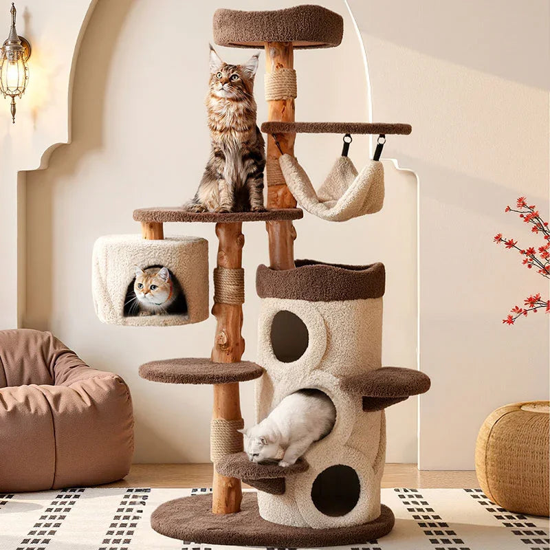 Treehouse Cat Tree for Multiple Cats Climbing Condo