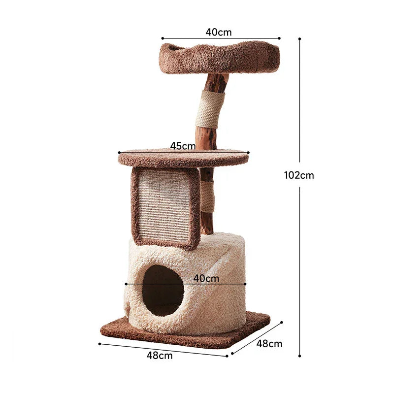 Treehouse Cat Tree for Multiple Cats Climbing Condo