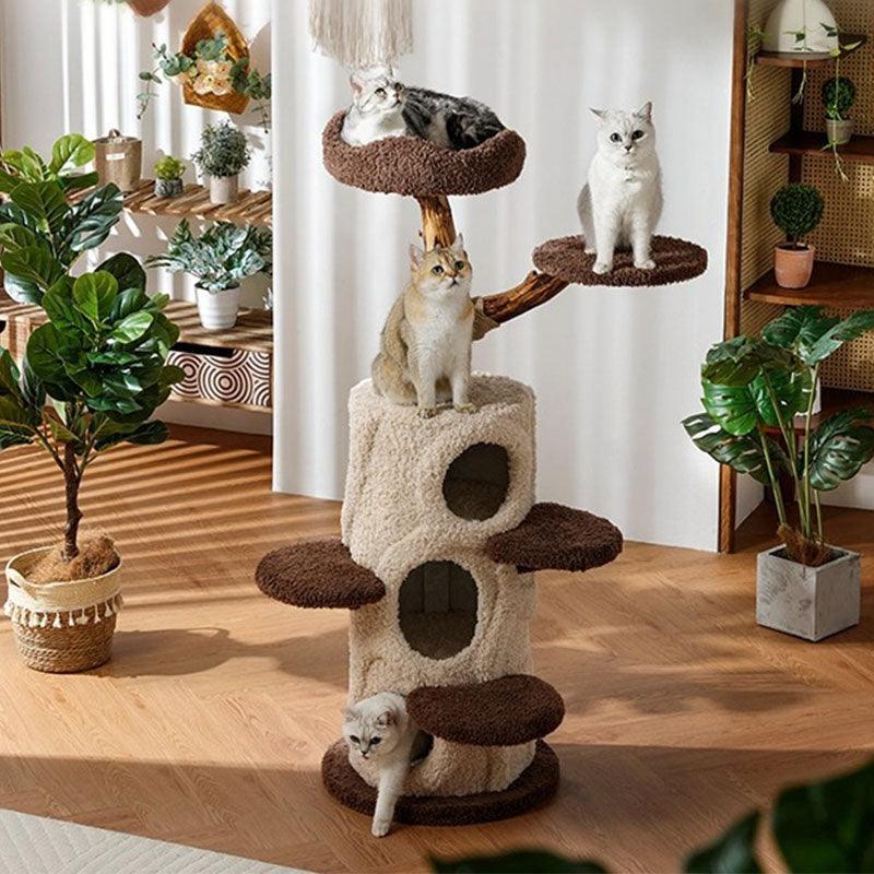 Treehouse Cat Tree for Multiple Cats Climbing Condo