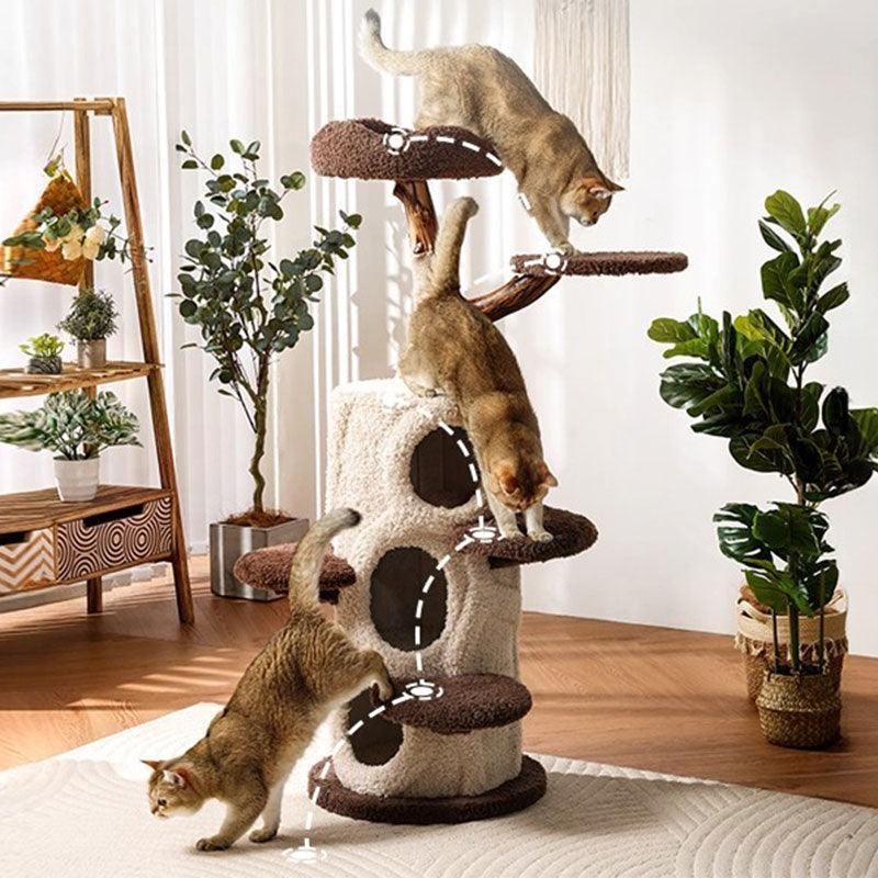 Treehouse Cat Tree for Multiple Cats Climbing Condo