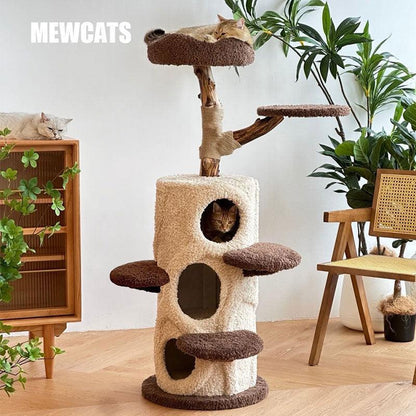 Treehouse Cat Tree for Multiple Cats Climbing Condo