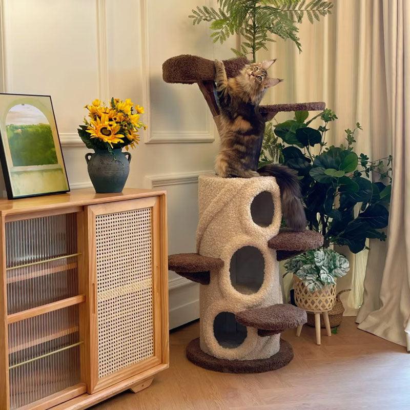 Treehouse Cat Tree for Multiple Cats Climbing Condo