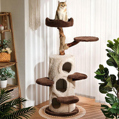 Treehouse Cat Tree for Multiple Cats Climbing Condo